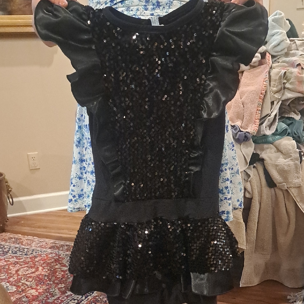 A Wish Come True Black Dance Costume with Sparkle Detailing